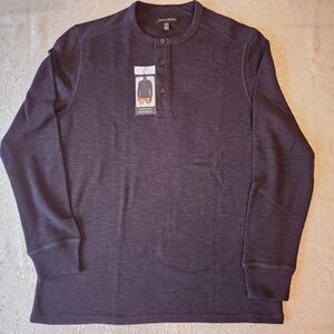Medium Banana Republic Dark Blue Ribbed Henley Shirt, NWT, Soft and Cozy